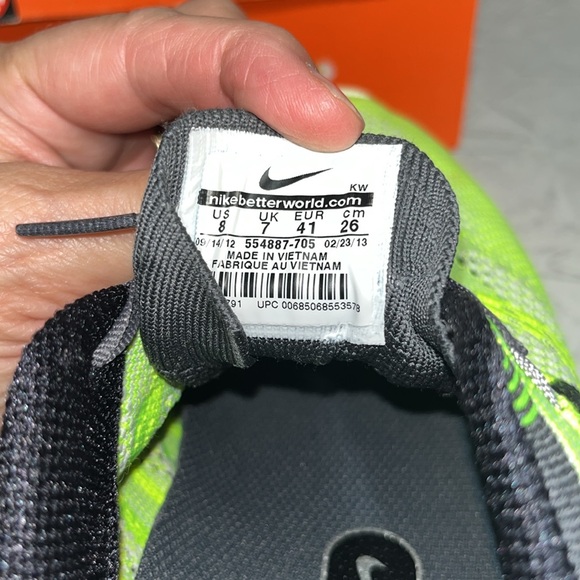 Nike Flyknit One+ bright neon green and black men’s size 8 women’s 9.5 - Picture 7 of 11